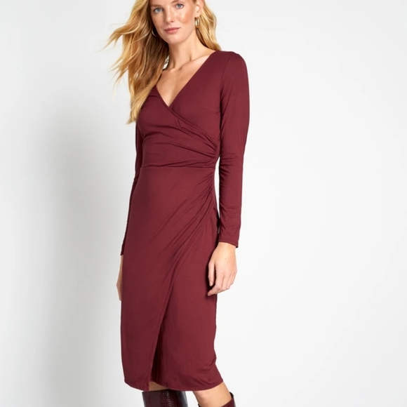 Modcloth Dresses & Skirts - NWT Modcloth "Knit on the Town" Faux-Wrap Dress. Red XL#019